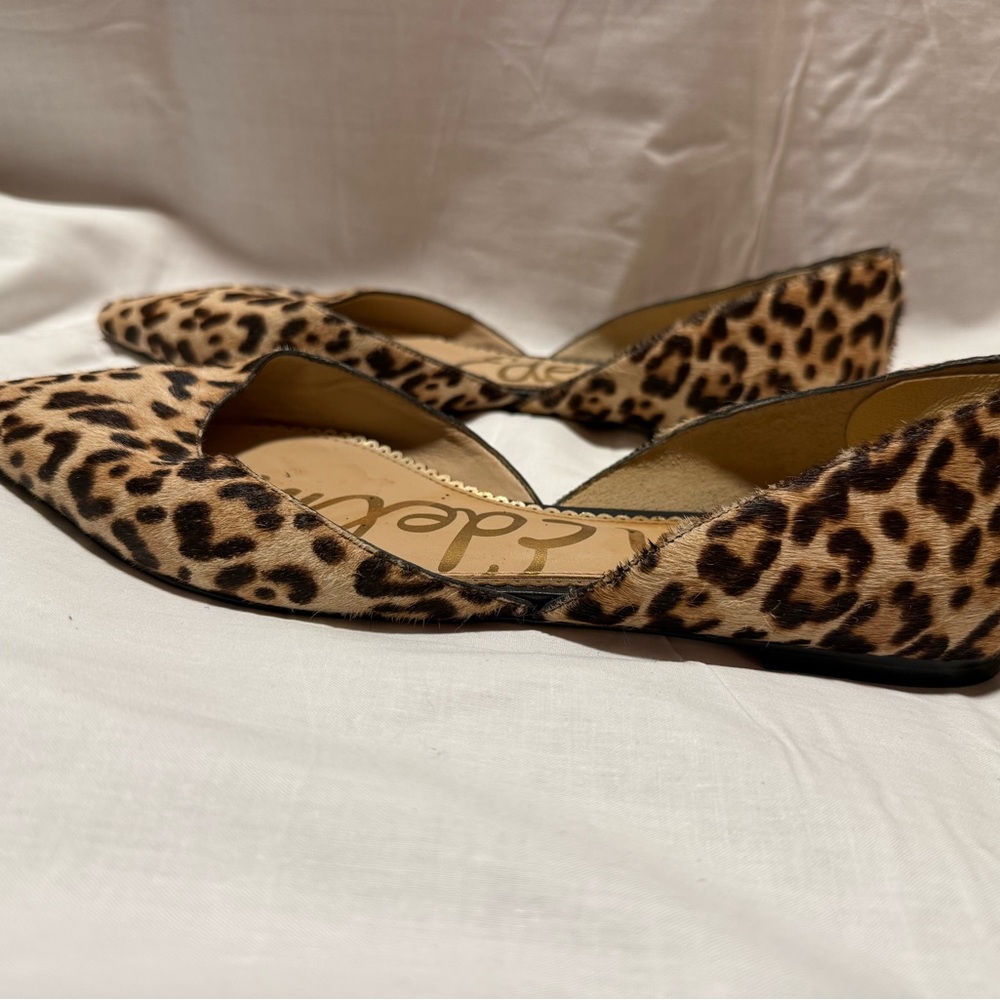 Sam Edelman Leopard Print cow hair Pointed D'Orsay Flats women’s 10w - Picture 4 of 7